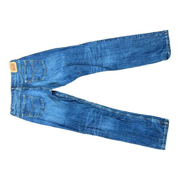 Levi's 502 Regular Taper Jeans Distressed Destroyed  Grunge Denim 30 x 30 - Picture 8 of 9